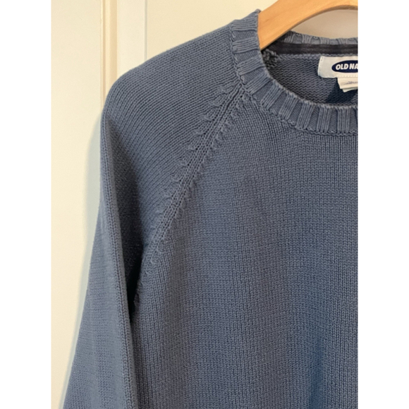 Old Navy Mens Sweater XL Blue Ribbed Round Neck Vintage - Picture 2 of 7